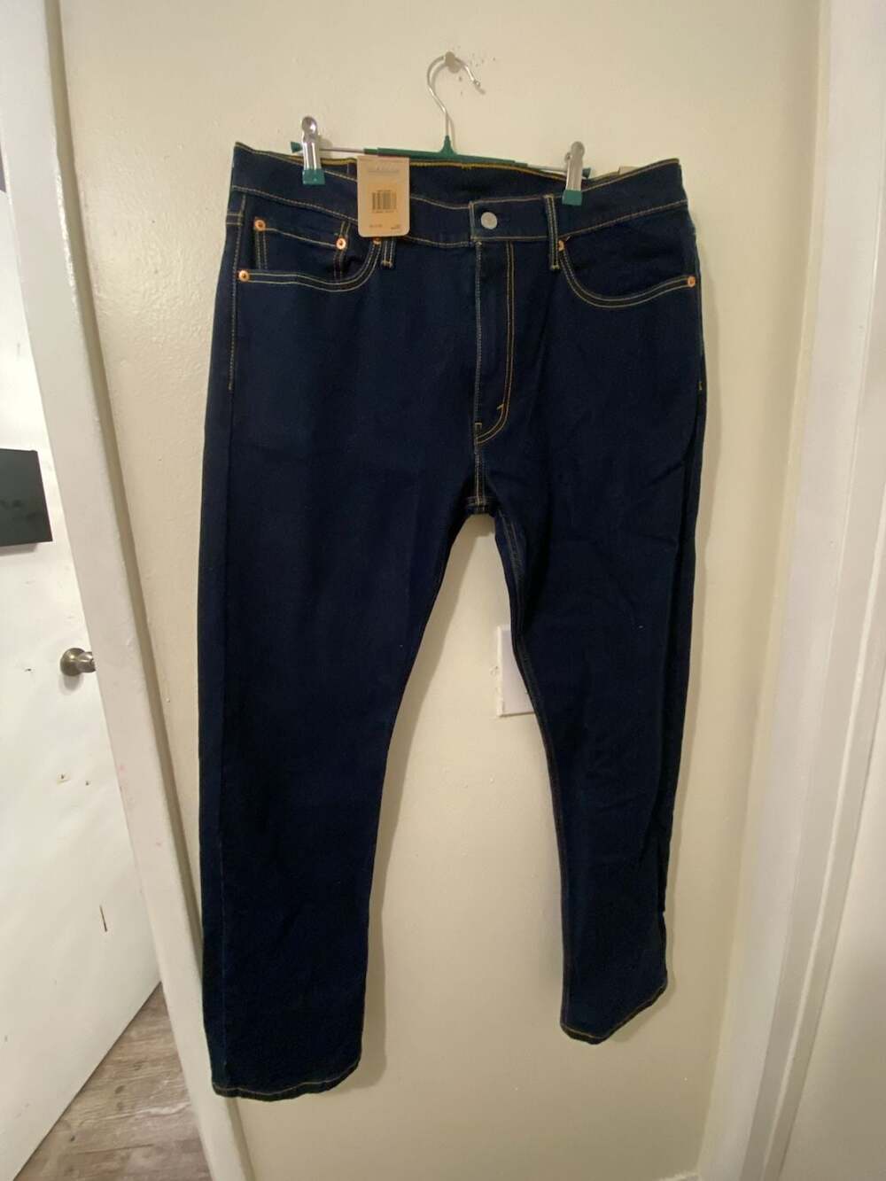 Levi's 513 Slim Straight Stretch Jeans Men's 36x32 Dark Blue Denim